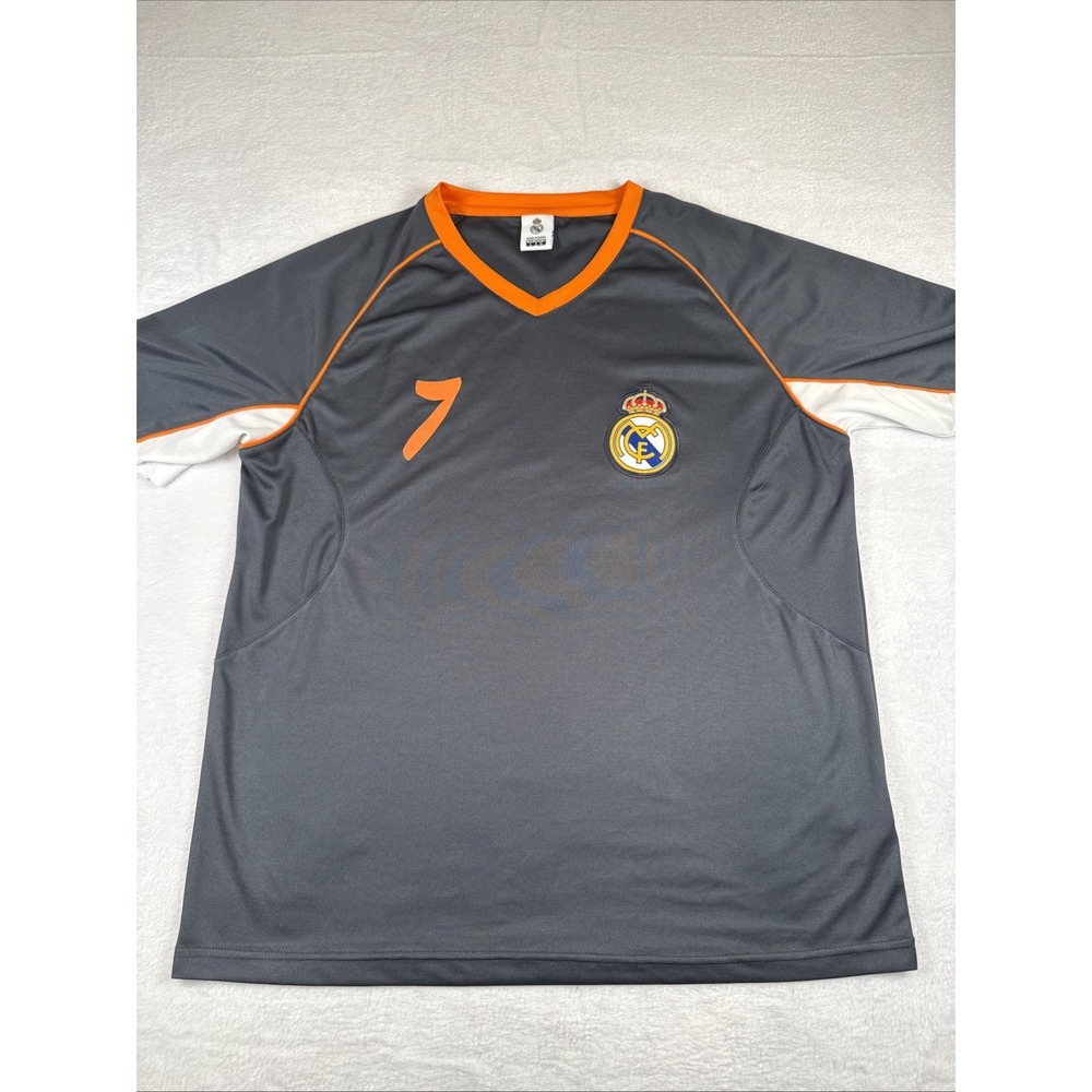 Real Madrid Jersey Mens L Dark Grey Cristiano Ronaldo #7 Soccer Footbol Jersey